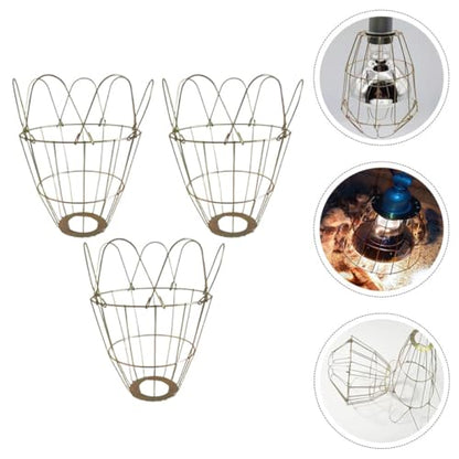 3Pcs Heat-Resistant Livestock Bulb Covers with Sturdy Light Cage for Poultry and Piglet Heating Lamps, Waterproof and Wear-Resistant Lamp Shade Accessory for Animal Housing Use