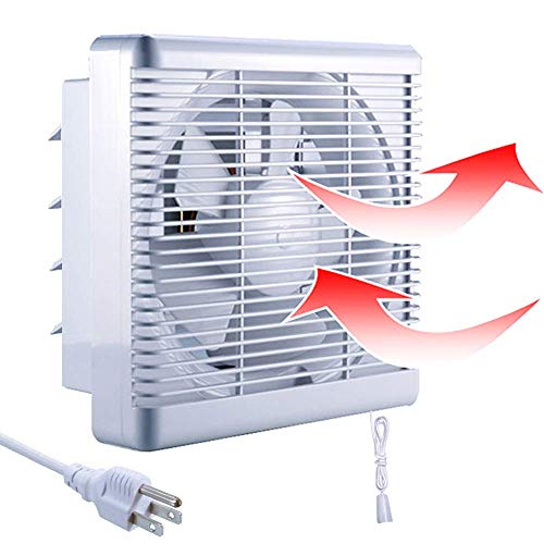 8 Inch Window Shutter Exhaust Fan, 9.5 x 9.5 Inch Cutout, 300CFM 30W Wall-Mounted Ventilation Fan Air Intake Extractor for Bathroom Home Bedroom Attic, φ8 Inch Impeller - color: 9.5 Inch Cutout