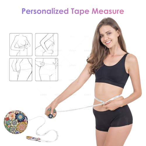 Sewing Tape Measure，Colour Printed Small Retractable Soft Measuring Tape for Tailor Cloth Fabric Body Measurements. - color: Mandara Flower