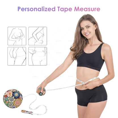 Sewing Tape Measure，Colour Printed Small Retractable Soft Measuring Tape for Tailor Cloth Fabric Body Measurements. - color: Mandara Flower