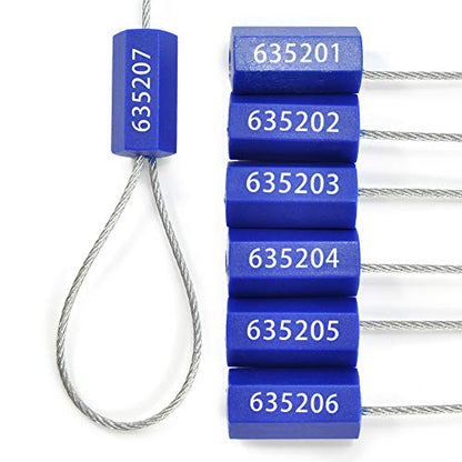 500 Numbered Steel Cable Seals - Tamper Proof, Pull Tight Container Seal (Blue) - color: Blue, size: 500 Pcs