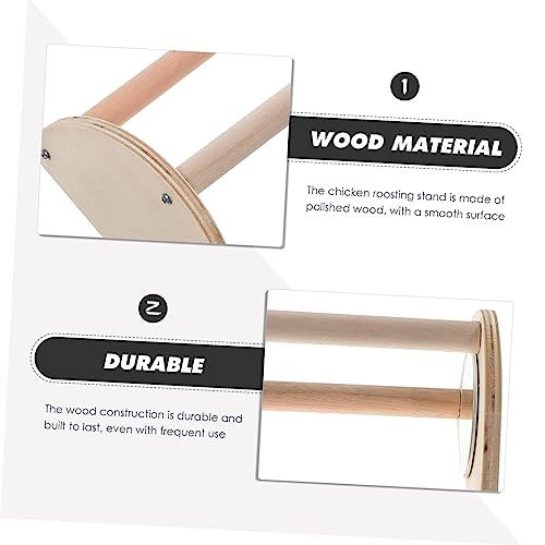BESPORTBLE 2pcs Wooden Chicken Roosting Bar for Brooder and Coop Chick Training Perch Stand Easy to Assemble Chicken Perch for and