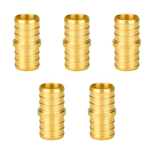 SUNGATOR 5-Pack 3/4" Pex Coupling, 3/4 Inch Pex Coupler Brass Fittings - size: 3/4" Coupler, 5 Pack