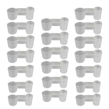 kathson 20 Pcs Bird Drinker Feeder Plastic Soda Pop Water Bottle Cup Ideal for Chicken Pigeons Birds Feeder Trough Animal Feeding Accessories - color: White