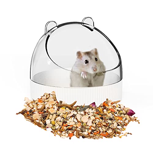Cute Hamster Food Bowl Hedgehog Dish for Dwarf Hamsters, Syrian Hamsters, Gerbils, Mice, Rats, Small Animals, White - color: White