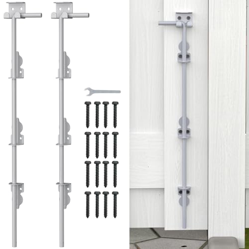 36" Cane Bolt Drop Rod for Gate, Heavy Duty Gate Latch for Wooden Fence Metal Gates, Gate Ground Stopper Hardware for Wood PVC Vinyl Metal Gates, 2 Pack Silver - color: 36"-Silver, size: 2 Pack