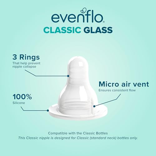 Evenflo Feeding Classic Glass, Twist Bottles, 4 Oz, 6 Bottles. - size: 1 Count (Pack of 6)