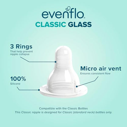 Evenflo Feeding Classic Glass, Twist Bottles, 4 Oz, 6 Bottles. - size: 1 Count (Pack of 6)