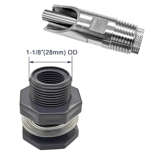 2 Sets Automatic Pig Nipple Drinkers Kit, Stainless Steel Pig Waterer Nipples and Plastics Water Tank Connectors and Hole Openers for Pigs Swine Piglets