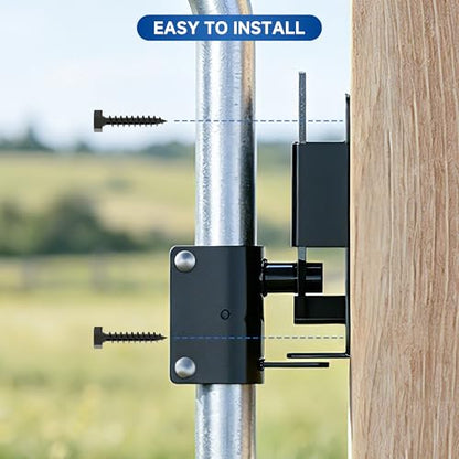 Heavy Duty Two-Way Farm Gate Latch with Padlock Hole – 1 Pack Gate Latch Fits Metal Tube Gates – for Ranch, Fence, Yard & Pasture
