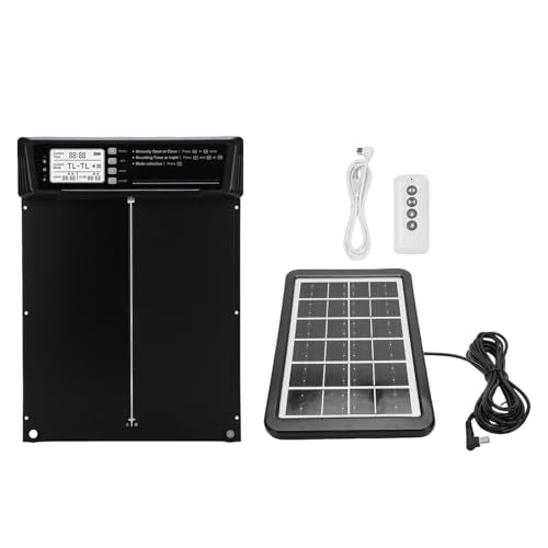 Automatic Chicken Coop Door Solar Powered Aluminum Alloy Light Sensor Timer Remote Control Auto Opener for Poultry Farm Backyard