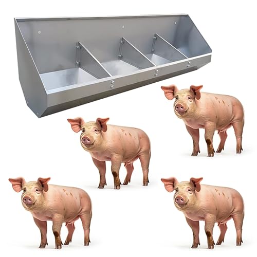 Feeding Troughs for Livestock/Piggery/Sheds Pen/Farms, Long 70 90 120 150 180 CM 2M Pig Food and Hay Feeder, Heavy-Duty Poultry Hog Feed Trough, Easy to Clean(1.2m/3.9ft - 4bit) - size: 1.2m/3.9ft - 4bit