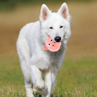 jojofuny Squeaky Pig Head Dog for Puppies and Small Dogs Interactive Chew to Strengthen Mental Stimulation and Prevent Furniture Damage Tough for Heavy Chewers Pink Cartoon Design