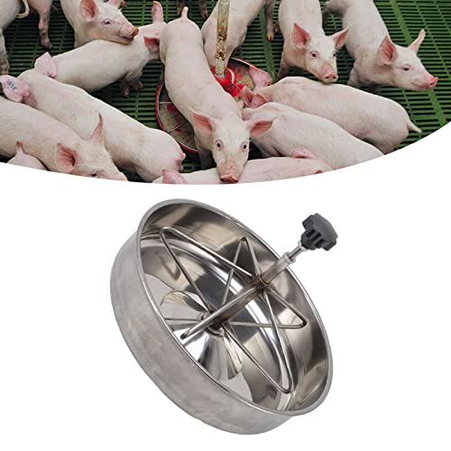 Piglets Feeding Trough, Stainless Steel Pig Feed Trough, Farm Animal Poultry Livestock Feeding Tool for Goat, Duck, Sheep, Piglets, Chicken (Large) - size: Large