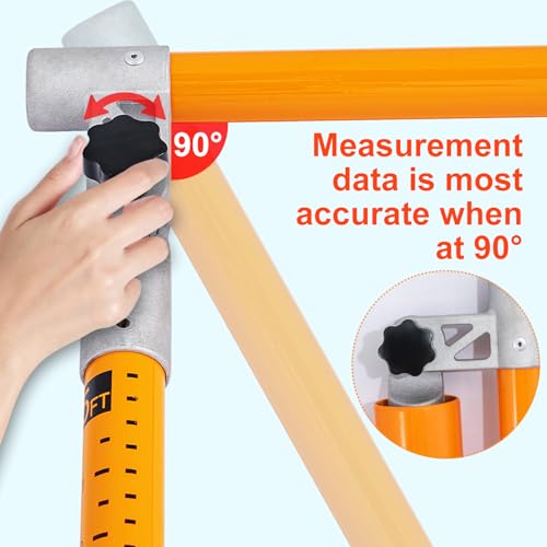 15FT Height Measuring Stick for Trucks, Retractable Bar for Measuring Cars, Truck Height Measuring Stick with Adjustable Pole