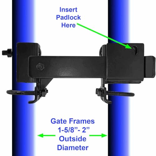 Black Powder Coated Commercial Strong Arm Double Gate Latch for Chain Link Fence – Securely Closes Two Gates Without Drop Rod, Fits 1-5/8" to 2" Frames, Heavy Duty Steel – Case of 4 - size: Black Commercial - Case of 4