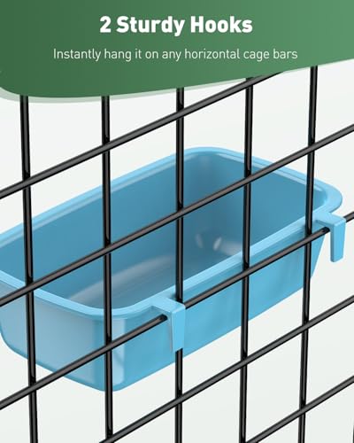 Pawfly Hanging Feeder, Food and Water Container, 6 Pcs Plastic Keepers for Cages Rabbit, Feeding Dishes Coop Cups for Parrots Hamsters Guinea Pigs & Other Small Pets - size: 6 pcs