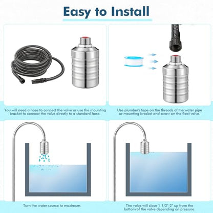 MorningRo 6 Pack Water Float Valve 1/2" to 3/4'' Auto Shut off Water Tank Float Valve 304 Stainless Steel Fully Automatic Level Control for Pool, Livestock Troughs (Classic Style) - style: Classic Style