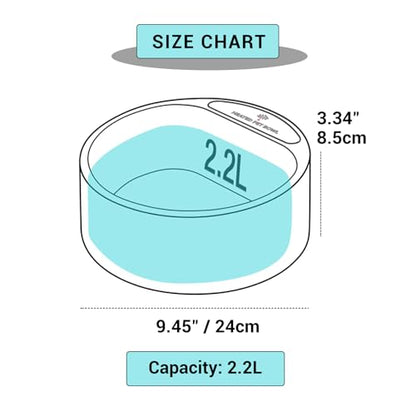 Heated Water Bowl for Dogs, Heated Dog Bowl for Cats Birds Chickens Water Heater, Outdoor Pet Heating Dish Provides Drinkable Water in Frozon Winter, 2.2L - size: 2.2L