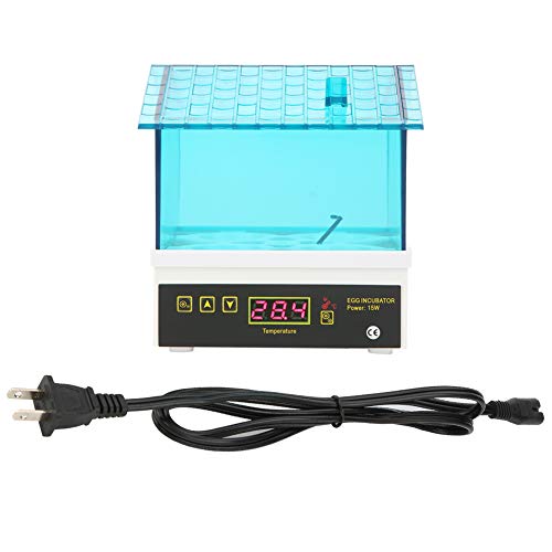 Automatic Temperature Control Incubator, Liquid Crystal Digital Display Incubator for Chicken Quail Experiment with 4 Sheets Humidity Maintenance Home Use for Children Education (Us Plug 110V)