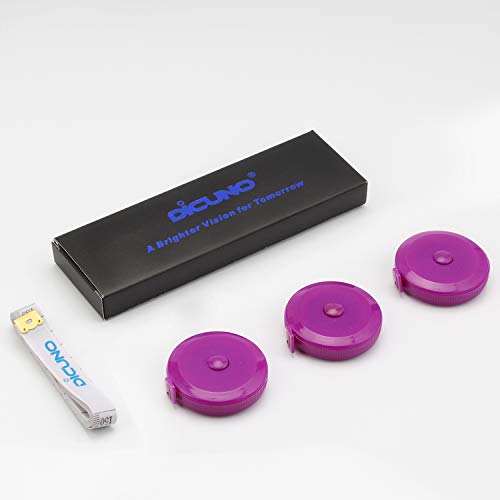 DiCUNO 60-Inch 1.5 Meter Soft and Retractable Tape Body Tailor Sewing Craft Cloth Dieting Measuring Tape (3 Pcs of Purple) - color: Purple*3pcs