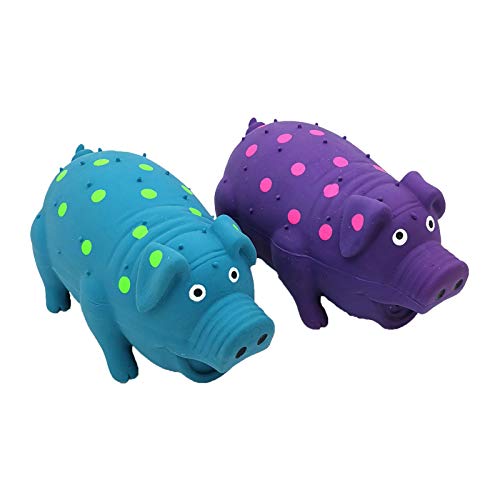 9 Inch Latex Dog Chew Toy Grunting Pig Sound Play (2 Pack)