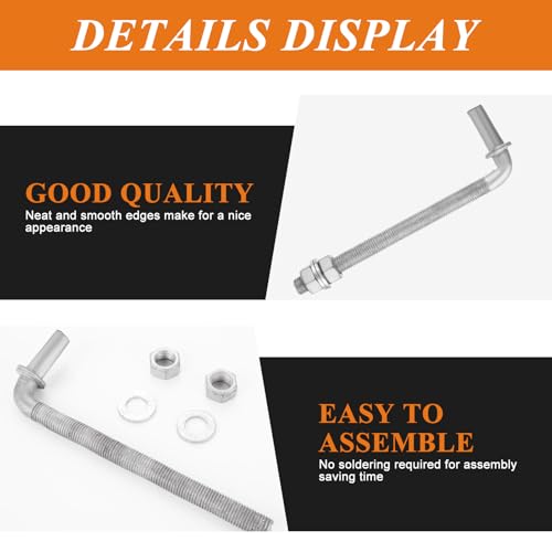 LANIAKEA 4PCS 8" J Bolt Gate Hinge J-Bolt Chain Link Fence Gate Hinge Heavy Duty Threaded Hinges for Cattle Corral Panels