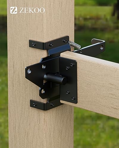 Self-Locking Gate Latch Heavy Duty: 304 Stainless Steel Automatic Gravity Lever - Post Mount Gate Lock for Wood/PVC/Vinyl Fence - Door Latch Hardware for Secure Pool/Outdoor Yard/Garden Gates - size: 1 Pack