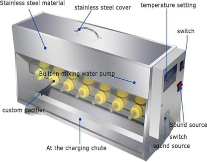Automatic Piglet Feeder Machine with Sound Simulation, Double-Sided Sile Nipples, 10 Nipples for Efficient Milk Feeding and Lactation Support for Healthy Growing Piglets - size: 14Nipples