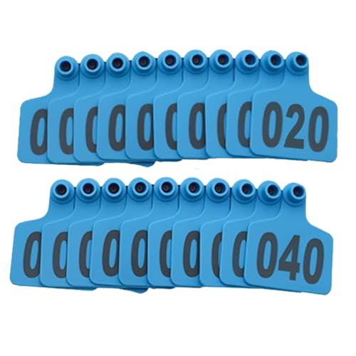 Cattle Ear Tags Livestock Ear Tags Animal Ear Tag for Cows Goats Sheep Pigs Animal Identification Earring Tag Blue 001-100 - color: Blue, size: 001-100