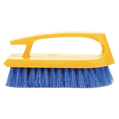 Rubbermaid Commercial Products,Rubbermaid Commercial,Iron-Shaped Handle Scrub Brush, 6" Brush,Long-Lasting Blue Polypropylene Fill Resists Stains.,Durable Plastic Block.