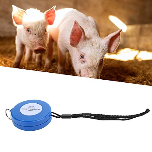 Cattle Weight Tape Measure, 2.5m Retractable Farm Animal Measuring Equipment Pig Body Part Portable Circumferences Weightband Waterproof Contrast Ruler PVC Scales Tool for Beef Livestock Height Bust