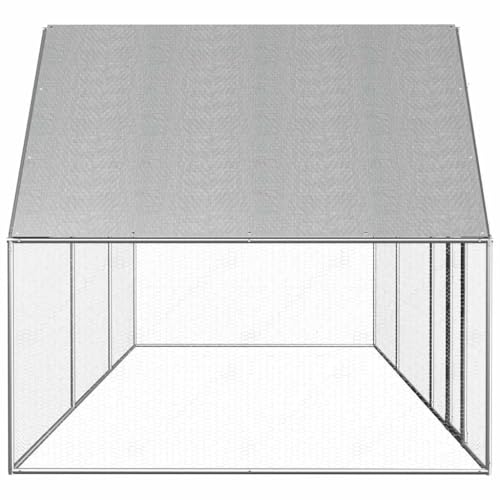 Galvanized Steel Chicken Coop 19.7'x6.6'x6.6' Silver Outdoor Poultry House with Water-Resistant Roof for Hens Ducks Rabbits - size: 19.7' x 6.6' x 6.6' (W x D x H)