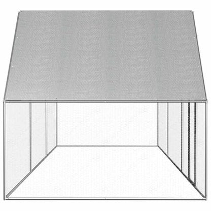 Galvanized Steel Chicken Coop 19.7'x6.6'x6.6' Silver Outdoor Poultry House with Water-Resistant Roof for Hens Ducks Rabbits - size: 19.7' x 6.6' x 6.6' (W x D x H)