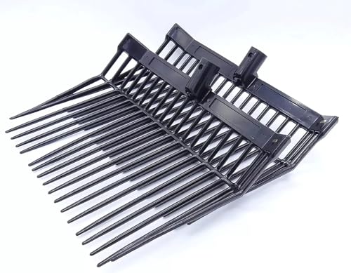 (1) Heavy-Duty Polycarbonate Manure Fork Head (.9" Hole) , Black, USA-Made, Lightweight Replacement Pitchfork Scoop for Stable Cleaning