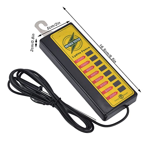FLEXMAN Electric Fence Voltage Tester, Portable 8 Indicate Lights Fence Fault Finder, 2000V to 12000V Measuring Range Voltage Meter for Farms, Home Gardens