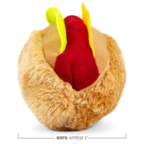 Jeffers Pet Plush American Grill Time Cuisine Dog Toys – 6" Squeaky Hotdog Plush Toys for Dogs – Chew, Cuddle, Interactive Play, Soft Durable Fabric, Puppy Gift, Christmas Stocking Stuffer - color: Brown Hotdog