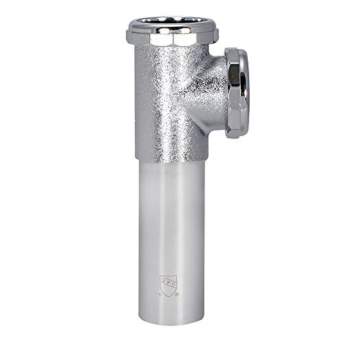 EZ-FLO 22-Gauge Cast Brass End Outlet Tee for Tubular Drain Applications, 1-1/2 Inch Tee with Baffle, Slip Joint Connection, Chrome, 35134 - size: 1-1/2 in. Tee w/ Baffle