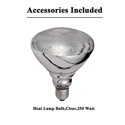 Hanging Food Heat Lamp Infrared Food Warmer Fry Heating Lamp 250W with Light Bulb (Dia25cm(Red)) - size: Dia25cm(Red)