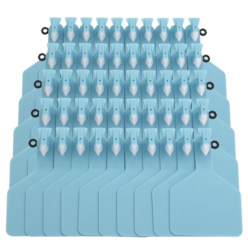 50 Count TPU Blank One-Piece Cattle Ear Tags, Z Blank Ear Tags, Large Livestock Identification Tags for Cattle,Cow,Sheep,Hog（4.3” L×3”W ） (Blue) - style: Blue