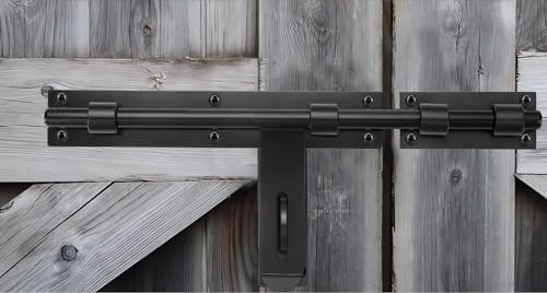 Slide Bolt Gate Latch, 17in, Thickened for Large Wooden/Metal Gates, Face Mount, Weld/Screws on Gate Left/Right Side, Fence Gate Latch, Barn Door Lock, Rustic Gate Lock Hardware(Patent Pending)