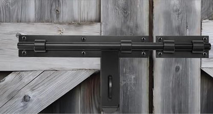 Slide Bolt Gate Latch, 17in, Thickened for Large Wooden/Metal Gates, Face Mount, Weld/Screws on Gate Left/Right Side, Fence Gate Latch, Barn Door Lock, Rustic Gate Lock Hardware(Patent Pending)