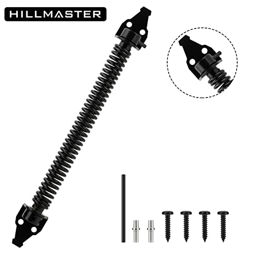 HILLMASTER 14" Gate Spring Self Closing Outdoor Door Spring Automatic Gate Closure Hardware with Adjustable Tool for Wooden and Vinyl Fence, Black