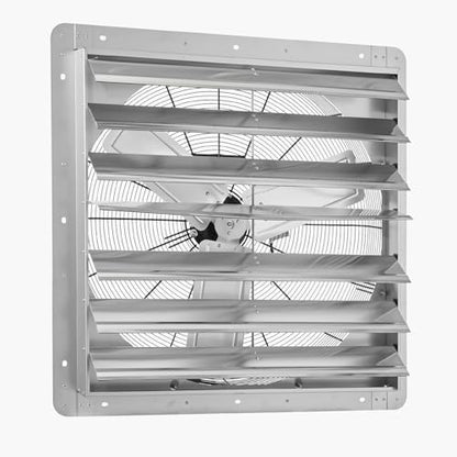 VEVOR 30'' Exhaust Fan, Wall Mounted Attic Fan with Variable Speed, 6900 CFM, Automatic Shutter, Ventilation and Cooling, Silver, Fan Only - size: 30 Inch