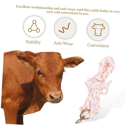 Hemoton Cattle Show Supplies Lightweight Cattle Halter Collar Rope Braided Headstall for Easy