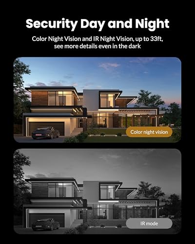 Aurumbach Solar Security Camera Outdoor Wireless 2 Pack, 2K Color Night Vision, Battery Powered PIR Motion Detection,2.4GHz WiFi Cameras for Home Surveillance, Light and Sound Alarm, 2-Way Audio - style: 2 pack