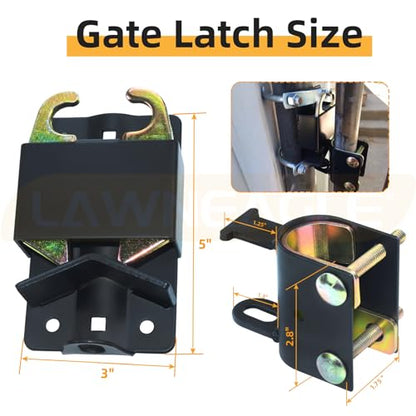 S16100700 Small Black Two Way Lockable Gate Latch (3"x5") for Metal Gates with 1-1/4" to 1-1/2" Diameter Tubes Replaces S16100700 Gate Latch for Farms Pastures, with 4-Digit Combination Lock - color: 1 Pack S16100700