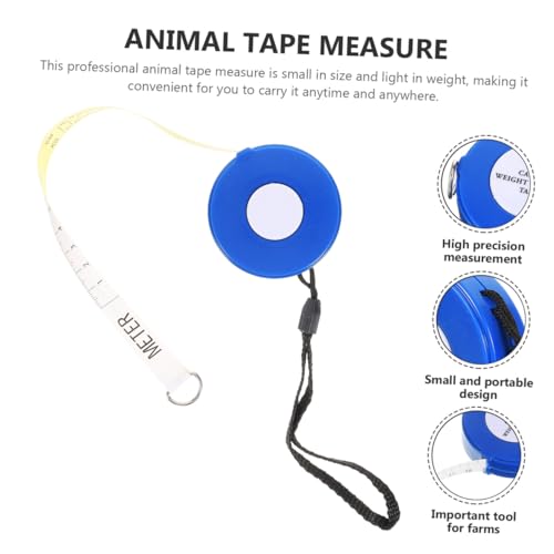 Animal Body Measuring Tape 2.5M for Pig Weight and Goat Size Measurement, Blue Sturdy Cloth Tape for Cattle, Horse, Livestock Weight Monitoring Style