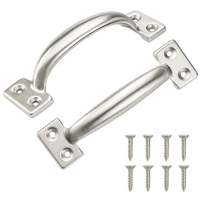 TamBee 6 Inch Gate Handle Outdoor 304 Stainless Steel Door Pull Handle Rustproof Barn Door Handles for Fences Garage Yard Kitchen Bathroom (2 Pack) - size: 2 Pack 6 Inch Stainless Steel