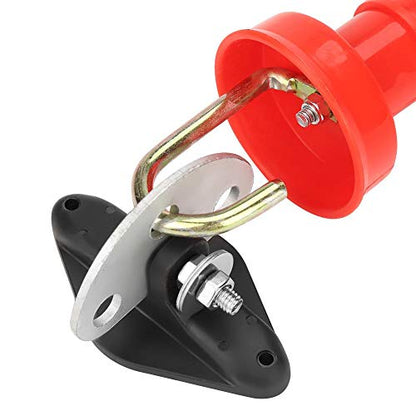 Electric Fence Handle Set, Pack of 10 Red Heavy Duty Electric Fence Gate Handle Insulators, Insulated Spring Fence Gate Handles with 10 Pcs Insulators for Electric Fences, 7.5 x 2.4in